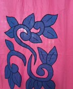Rideau Petademba XXL rose motifs bleus