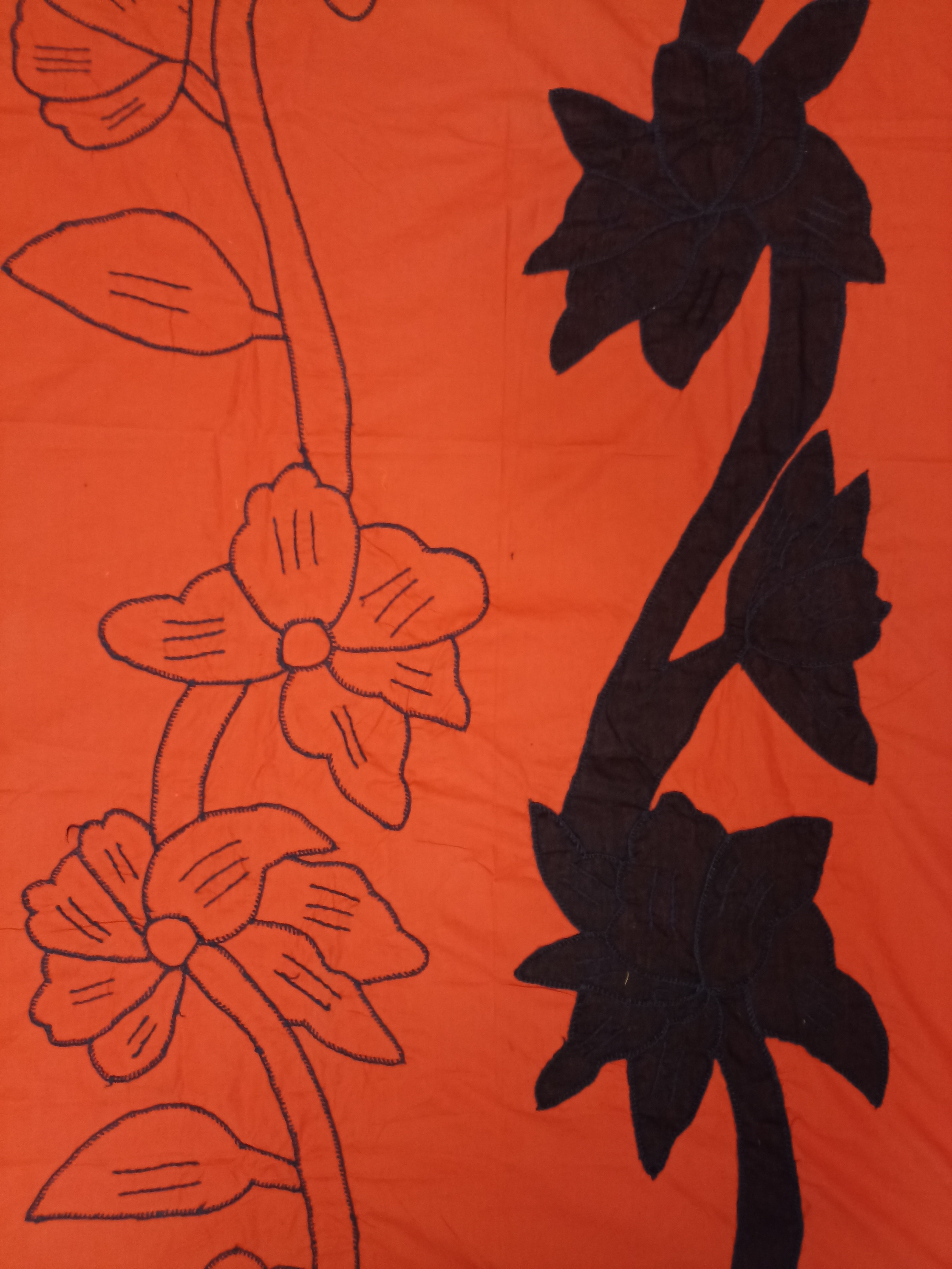 Drap petademba orange motifs bicolores